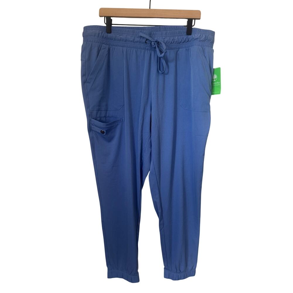 NWT Healing Hands HH Works Renee Scrub Pants XL Blue Jogger